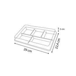 Plateau repas plastique 5 compartiments blanc 29 x 22,4 x 3 cm - par 200