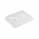 Couvercle plastique transparent pour plateau repas plastique blanc 5 compartiments 29 x 22,4 x 3 cm - par 200