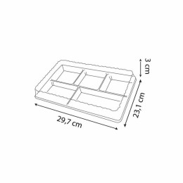 Couvercle plastique transparent pour plateau repas 5 compartiments 29 x 22,4 x 3 cm - par 200