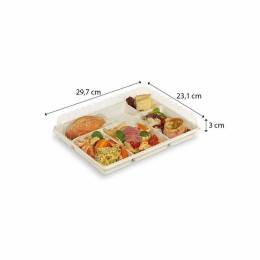 Couvercle plastique transparent pour plateau repas plastique 5 compartiments 24 x 29,5 cm - par 50