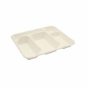 Plateau repas bagasse 5 compartiments 24 x 30 x 4 cm - par 50