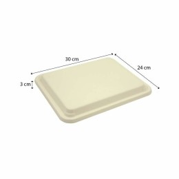 Couvercle bagasse pour plateau repas bagasse 24 x 30 cm - par 50