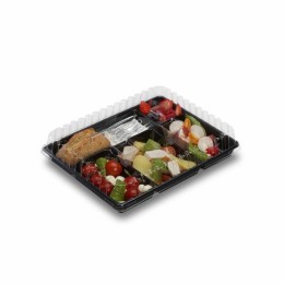 Plateau repas froid noir 5 compartiments 22,4 x 29 cm - par 200