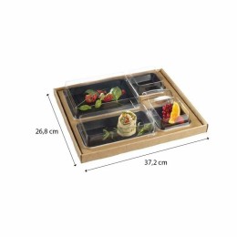Plateau repas kraft 4 compartiments "Kanopée" avec couvercle 37,2 x 26,8 x 6,5 cm - par 30