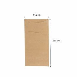 Étui à couverts kraft avec serviette blanche 22,5 x 11,5 cm - par 100