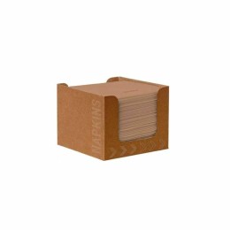 Serviette cocktail marron avec distributeur 20 x 20 cm - par 50