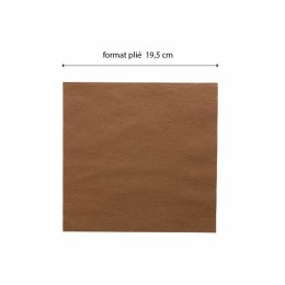 Serviette ouate chocolat 2 feuilles 39 x 39 cm - par 100