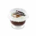 Coupe dessert à pied plastique transparente avec couvercle 200 ml - par 20