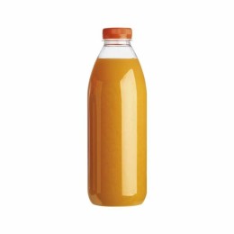 Grande bouteille plastique jetable avec bouchon orange 1 litre - par 74