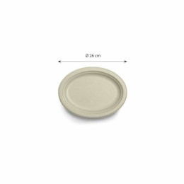 Assiette ovale 26 x 19 cm en bagasse marron - par 500