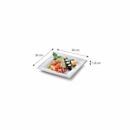 Assiette carrée eco-line en pulpe de canne 26 x 26 cm - par 500