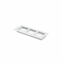 Assiette Dedra rectangulaire en pulpe de canne 3 compartiments  - par 450