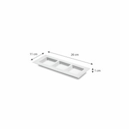 Assiette Dedra rectangulaire en pulpe de canne 3 compartiments  - par 450