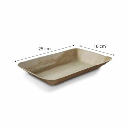 Assiette rectangulaire en palmier 25 x 16 cm - par 25