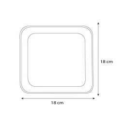Assiette carrée 18 cm en feuille de palme - par 25