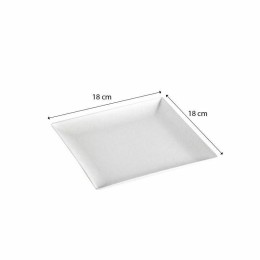 Assiette carrée en bagasse 18 x 18 cm - par 50