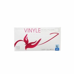 Gants vinyle transparents poudrés taille L (8/9) - par 100