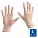 Gants vinyle transparents poudrés taille L (8/9) - par 100