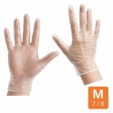 Gants vinyle transparents poudrés taille M (7/8) - par 100