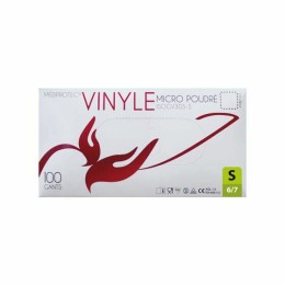 Gants vinyle transparents poudrés taille S (6/7) - par 100