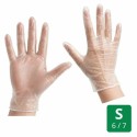 Gants vinyle transparents poudrés taille S (6/7) - par 100