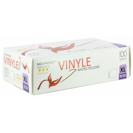 Gants vinyle transparents poudrés taille XL (9/10) - par 100