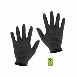 Gants nitrile noirs non poudrés taille S (6/7) - par 100