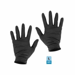 Gants nitrile noirs non poudrés taille L (8/9) - par 100