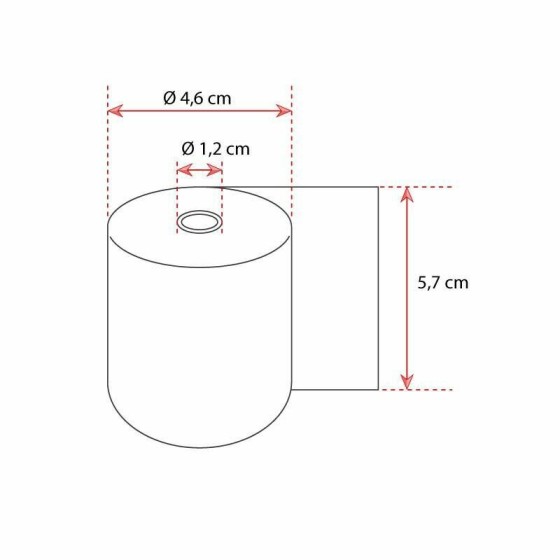 Rouleau Bobine thermique Unité Paquet Couleur Blanc Dimension L5,7