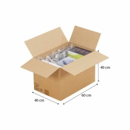 Caisse américaine carton simple cannelure 60 x 40 x 40 cm - par 20