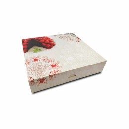 Boîte pâtissière 18 x 18 x 5 cm décor BAROQUE - par 50