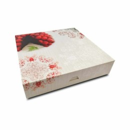 Boîte pâtissière 20 x 20 x 5 cm décor BAROQUE - par 50