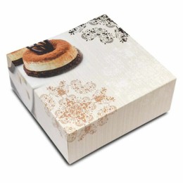 Boîte pâtissière 32 x 32 x 8 cm décor BAROQUE - par 50