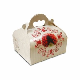 Boîte pâtissière avec poignée 12 x 10 x 7 cm décor BAROQUE- par 50