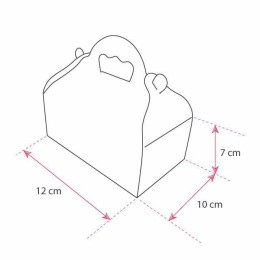 Boîte pâtissière avec poignée 12 x 10 x 7 cm décor BAROQUE- par 50