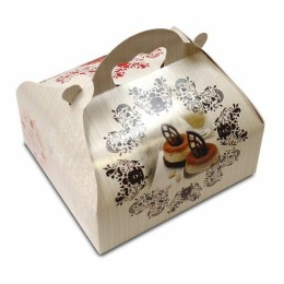 Boîte pâtissière avec poignée 20 x 18 x 7 cm décor BAROQUE- par 50