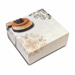 Boîte pâtissière 28 x 28 x 8 cm décor BAROQUE - par 50