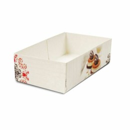 Caissette pâtissière 16 x 11 x 4,7 cm décor BAROQUE - par 100