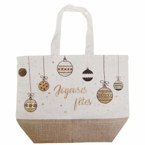 Sac cadeau de Noël, Renne, 20 x 30 cm, imitation jute