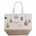 Sac réutilisable toile de jute "Joyeuses fêtes" 40 + 20 x 56 cm - par 50