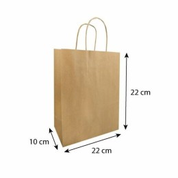 Sac papier kraft avec poignées 22 x 10 x 22 cm - par 250
