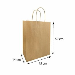 Sac papier kraft à poignées torsadées 45 + 14 x 50 cm - par 150