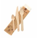 Kit couverts jetable bois 4 en 1 - par 250