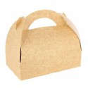 Boîte pâtissière à poignée kraft brun 10 x 10 x 6 cm - par 50