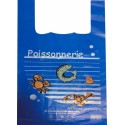Sac bretelles poissonnerie plastique BD 50 microns bleu 26 x 6 + 6 x 45 cm - par 500