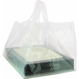 Sac cabas traiteur plastique avec renfort 30 x 15 + 15 x 50 cm - par 25