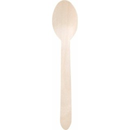 Cuillère à soupe jetable bois 16 cm - par 100