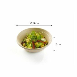 Saladier rond pulpe de canne 1000 ml avec couvercle plastique - par 30