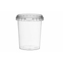 Pot plastique transparent rond avec fermeture de sécurité 520 ml - par 250