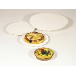 Support carton rond festonné blanc Ø 25 cm - par 250